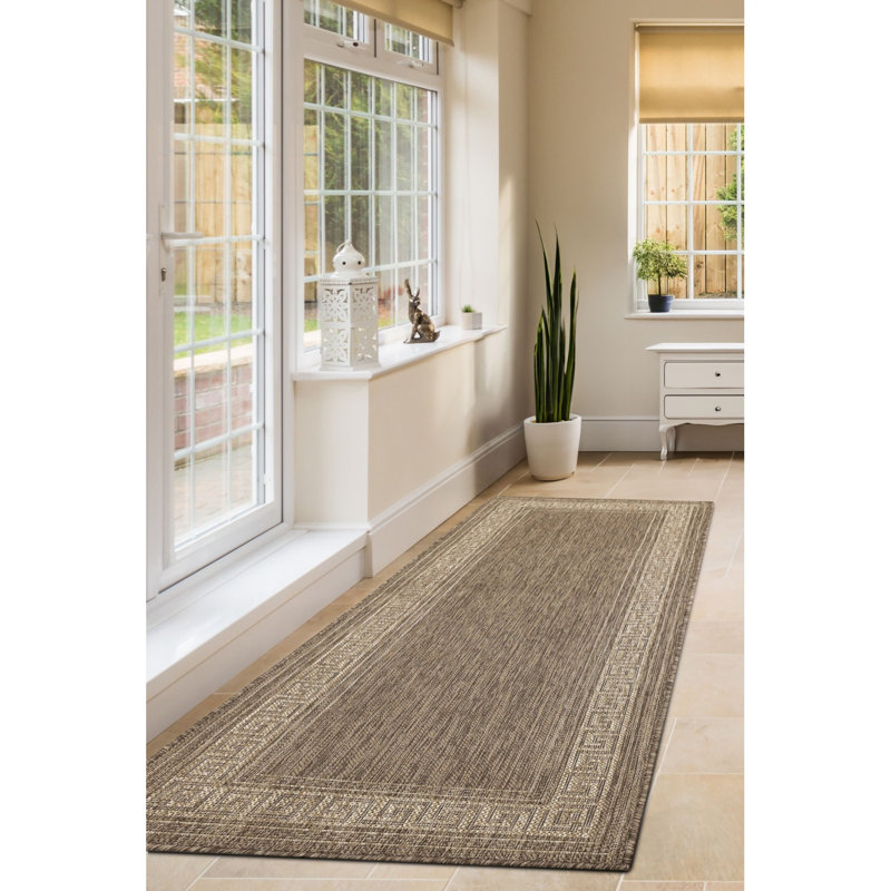GEL GREEK KEY LATTE 160/225cm, Rectangle 60 x 110 cm
