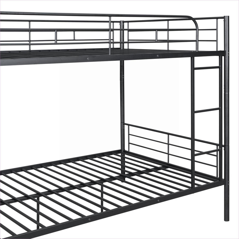Structure de lit superposé contemporaine en fer profond noir surdimensionné pour chambres résidentielles
