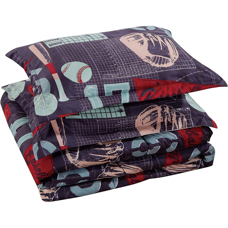 Full Gray Microfiber Kids Sports Bedding Set