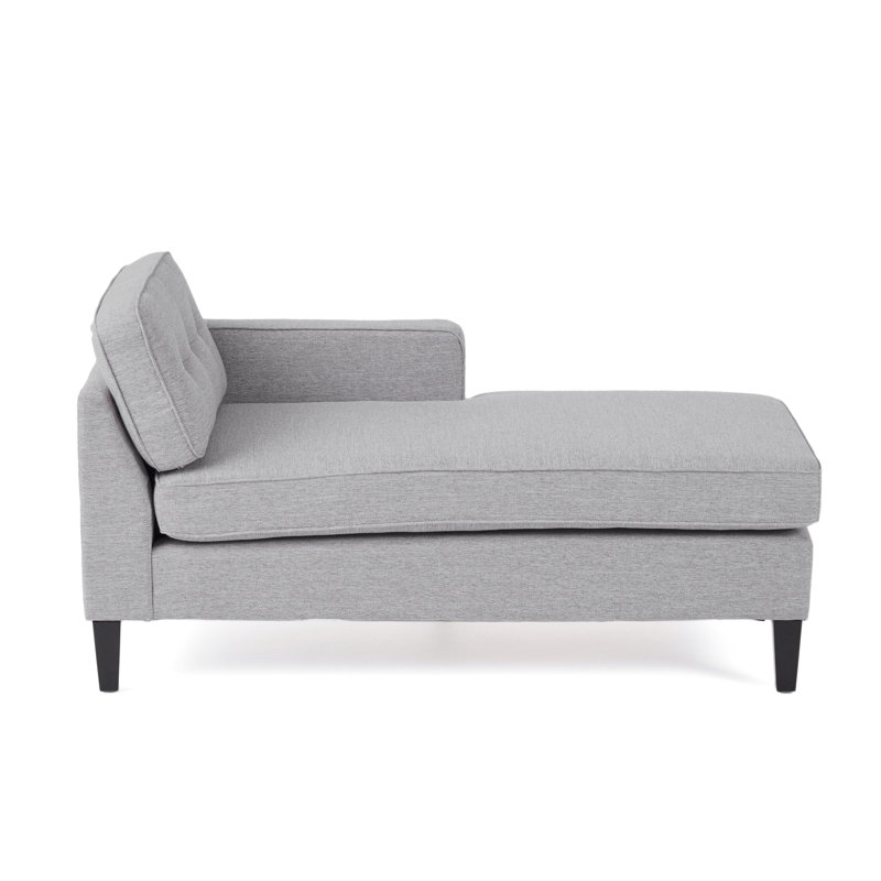 Chaise longue rembourrée Areti avec coussin amovible, Accoudoir à droite (vu de face)