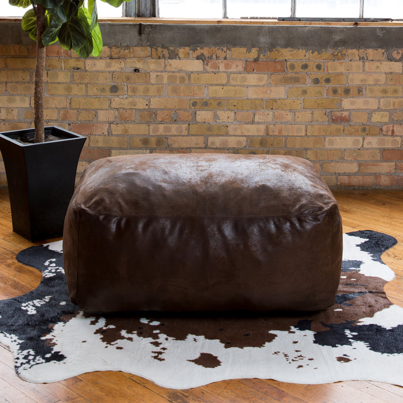 Repose-pieds en cuir Big Joe Nestle, Espresso