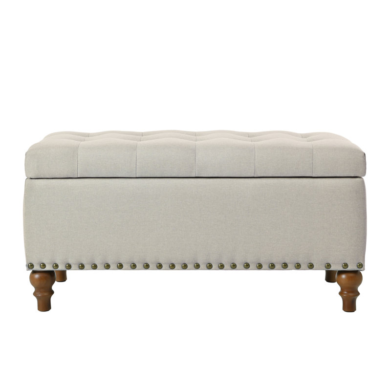Polyvalent en lin beige - Pieds stables, pour la chambre à coucher, le salon, le compartiment de rangement caché d'entrée supplémentaire, les charnières,