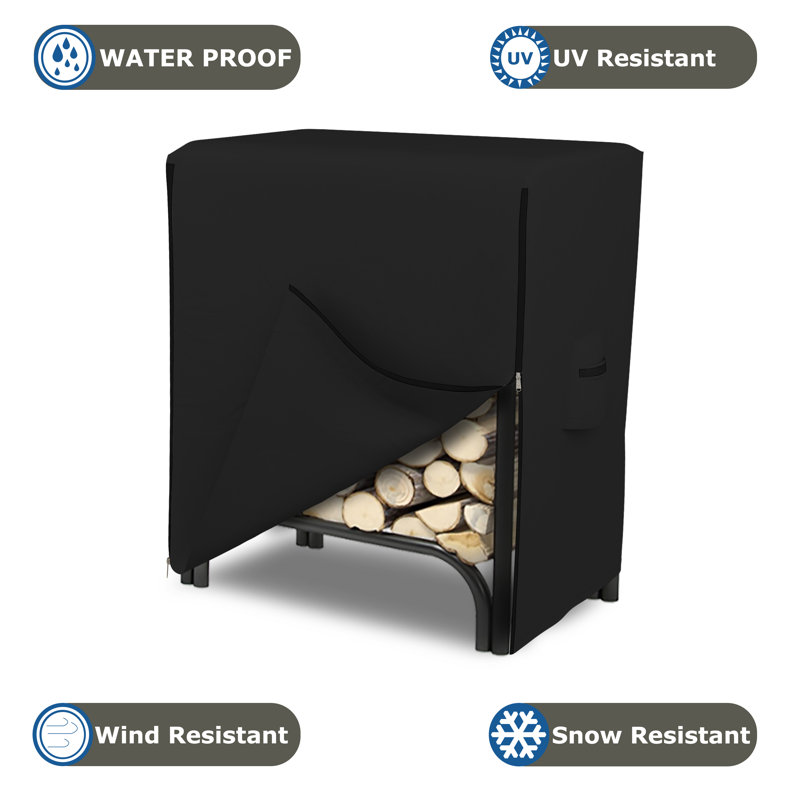 High Density Waterproof Outdoor Firewood Cover, All Weather Protection UV Resistant Wood Rack Cover, 42" H x 144" W x 24" D