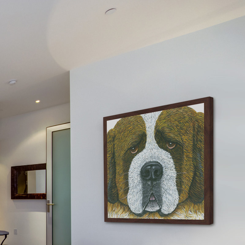 « st. bernard », reproduction d’art encadrée, H 12 po x l 12 po x P 1,5 po