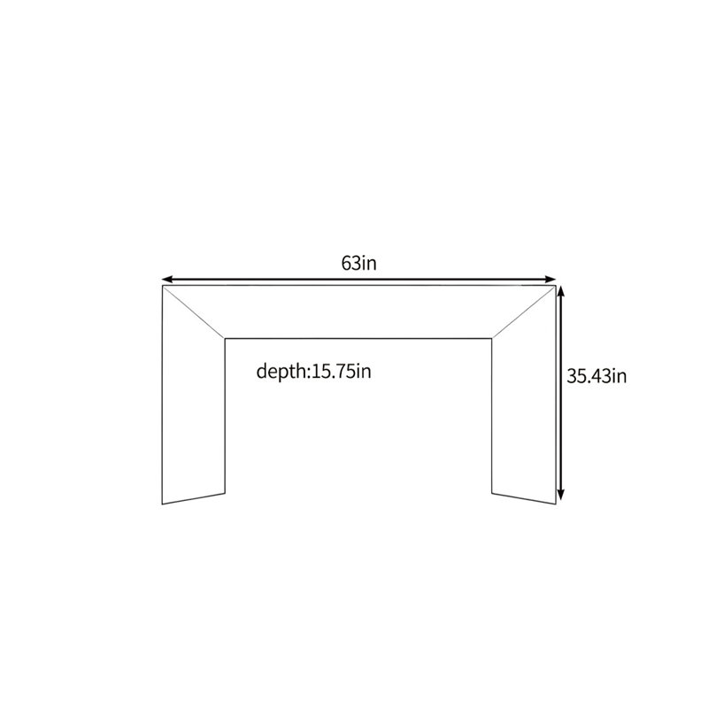 Console moderne et simple, H 35,43 po x l 63 po x P 15,75 po, Noir