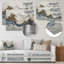 «Abstract Collages Coastal Waves Flow II», art mural abstrait en métal, impression sur métal moderne-1935760189