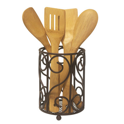 Metal Round Utensil Crock