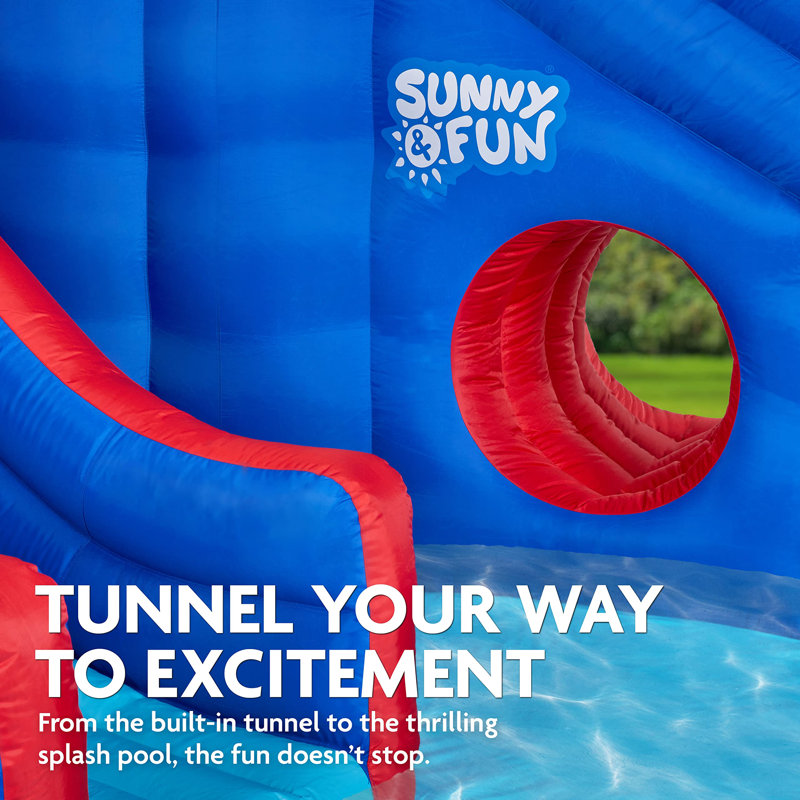 21.8' x 16.1' Bounce House with Water Slide and Air Blower