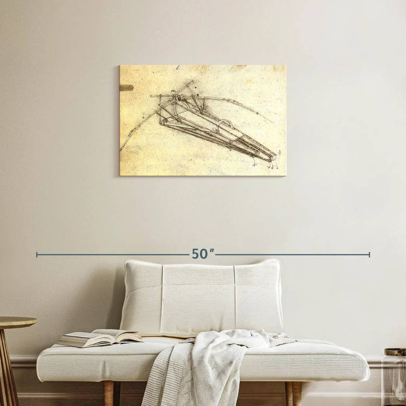 Laelle Design For A Flying Machine, 20" H x 30" W