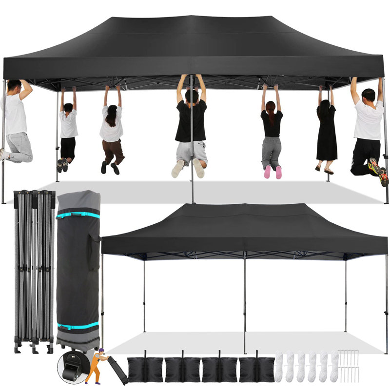 10x20 Pop Up Canopy Without Sidewall,Heavy Duty Canopy UPF 50+ All Season Wind Waterproof Commercial Outdoor Wedding Party