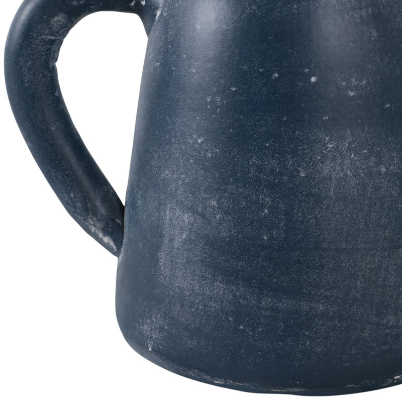 Vase de table en terre cuite Anasta, Blue, Hauteur totale - 8,5 po