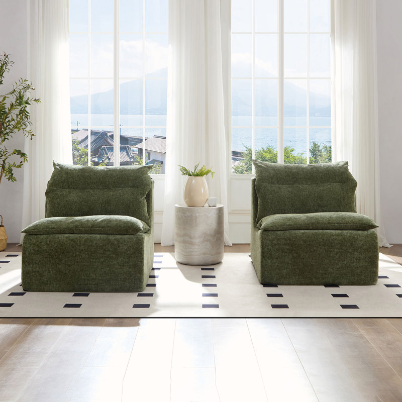 Bean Bag Chair Lounger, Green Polyester