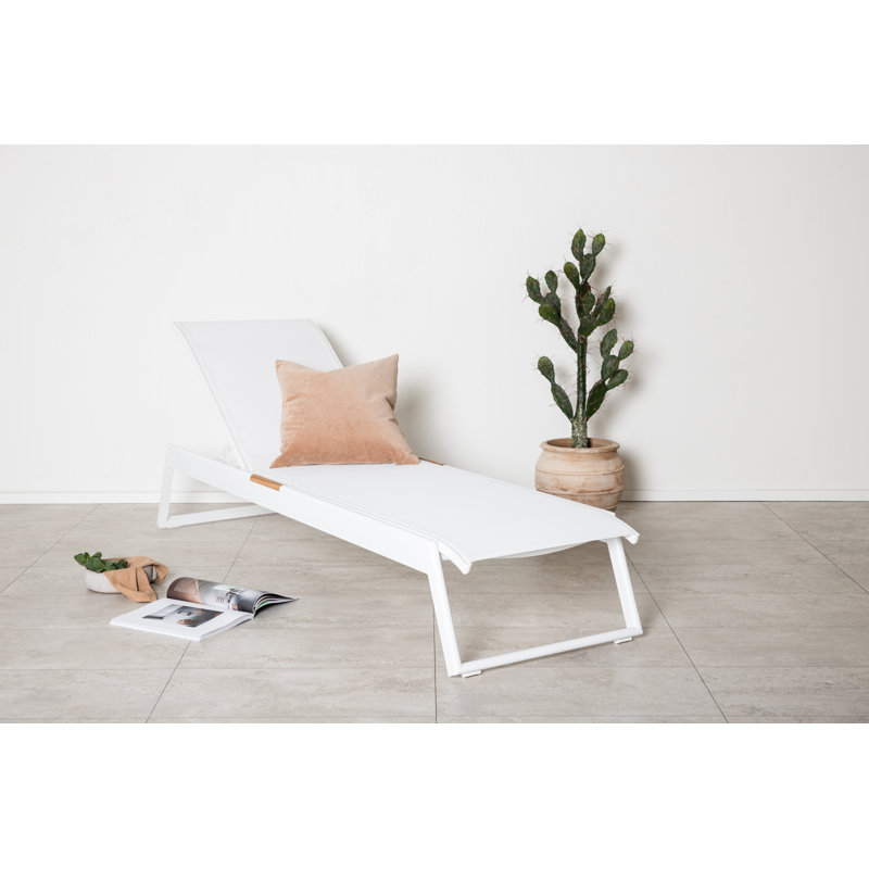 Anoki 195cm Long Single Chaise, White