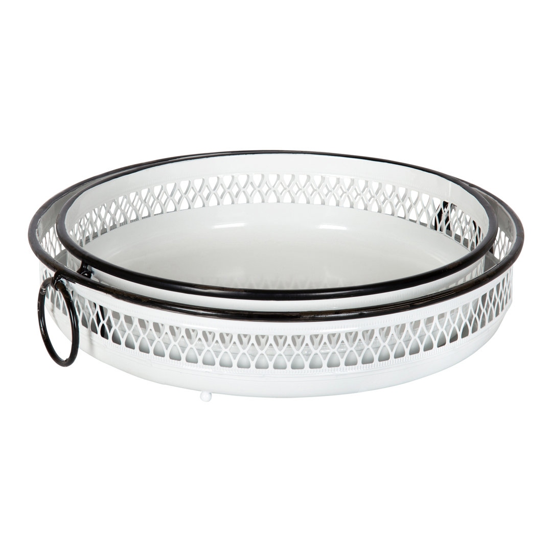 Mahinmi Metal Tray - Set of 2 Gracie Oaks