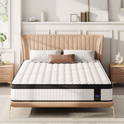 10 Inch Queen Size Gel Memory Foam Medium Firm Hybrid Pillow Top Mattress In a Box with CertiPUR-US Certified