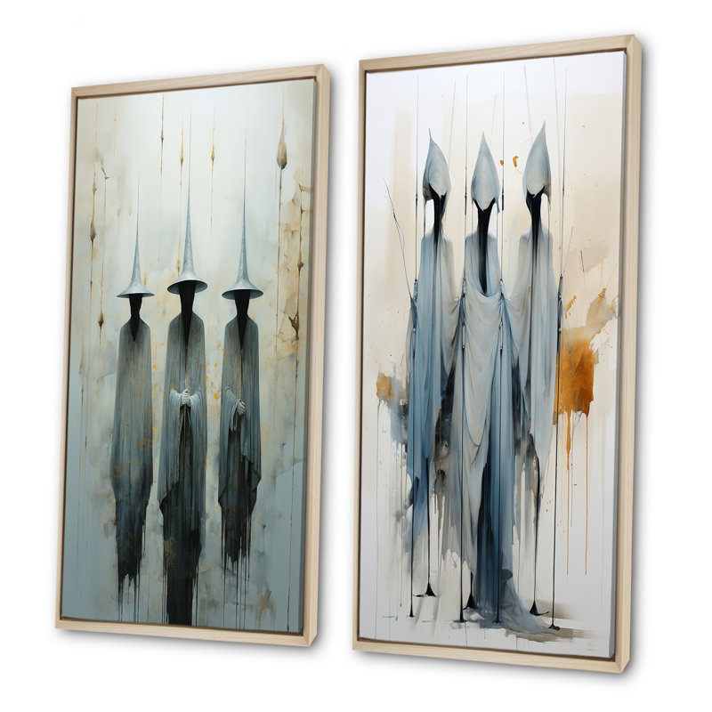 Minimalisme sorcières - ensemble de 2 reproductions d'art mural de sorcières, Encadrement brun, H 40 po x l 41 po