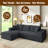Space-Saving Compressed Sectional Sofa with Tool-Free Assembly