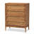 Bianaca Ramiel Mid-Century Modern Ash Wood and Rattan 4-Drawer Chest