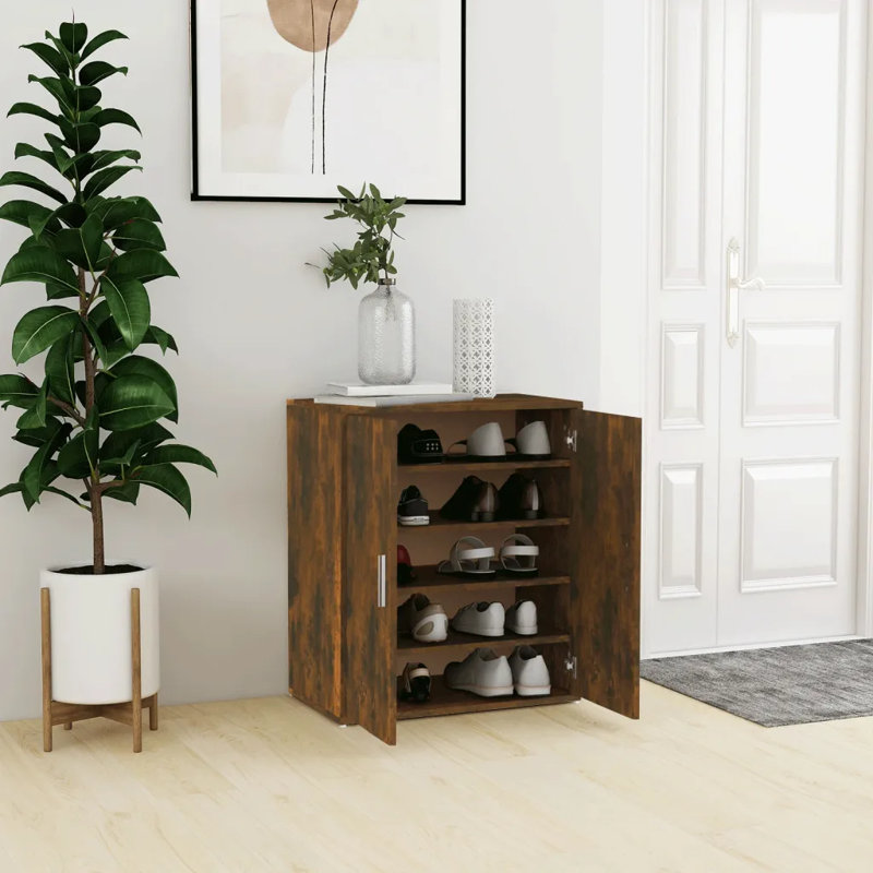 Shoe Cabinet 60x35x70 cm Engineered Wood, Smoked Oak