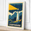 Coastal Sentinel Art Deco - Wrapped Canvas-408463022-408463020
