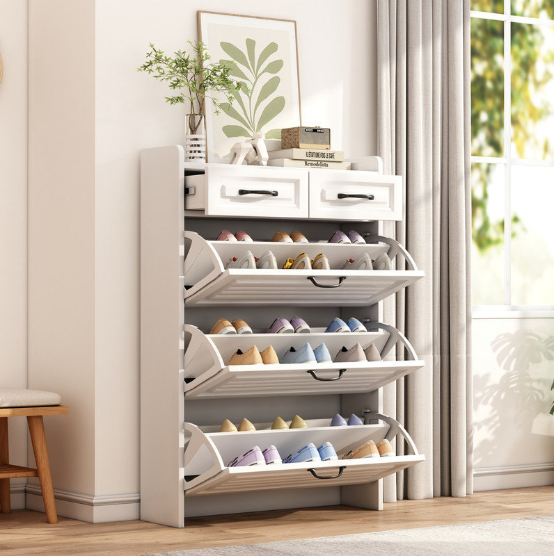 18 Pair Flip Down Shoe Storage