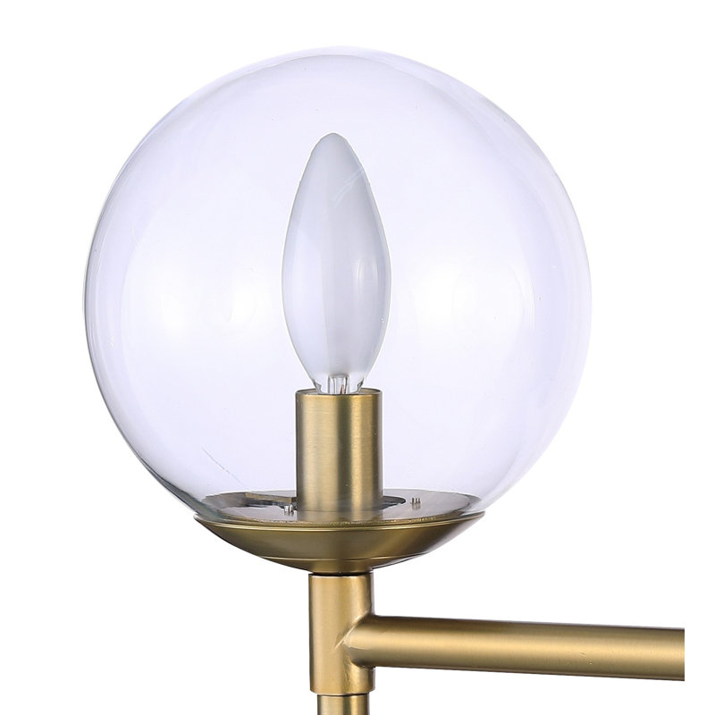 Everly Quinn Auresa Soft Brass With Clear Vanity Light