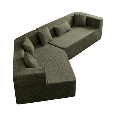 127.5'' Sectional Cloud , Modern Minimalist. No Assembly Needed. Geometric Design For Versatile Spaces. High Foam Comfort. Breathable Upholstery. 3, Colorway Deep Seat Assembly. Modular Customizable