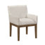 Ensemble de 2 fauteuils de salle à manger de style campagne moderne rembourrés gris et brun