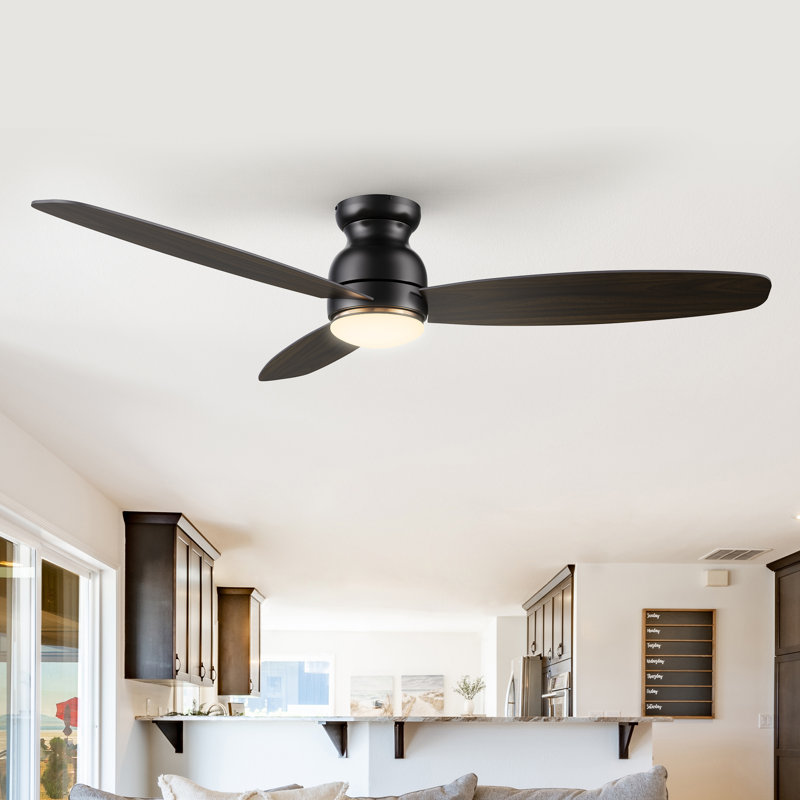 60'' Ceiling Fan with LED Lights, Black/Beige
