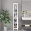 Armoire de rangement autoportante 66,92 "avec tablettes réglables - 1 porte mince pour la maison, la salle de bain, la cuisine et le salon - blanc