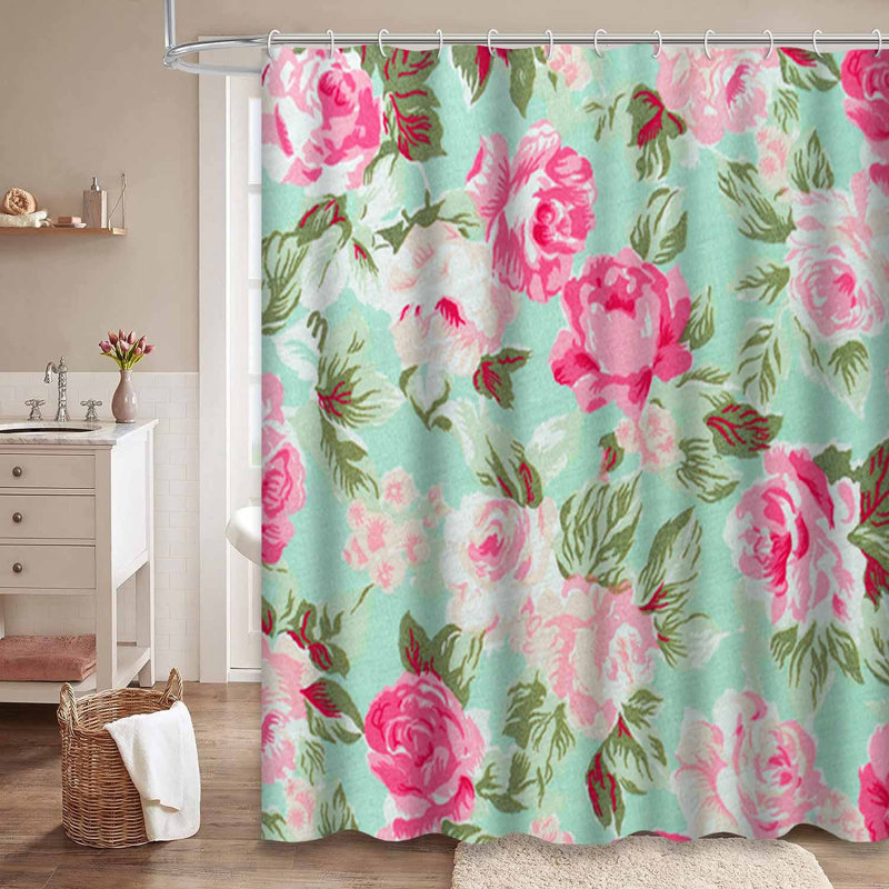 Rideau de douche avec 12 crochets, L 72 po x l 72 po
