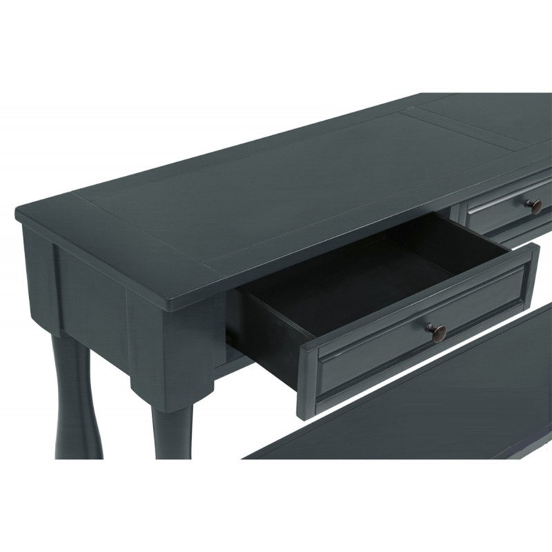 Console de 63 po de long avec tiroirs et tablette pour le vestibule, Marine