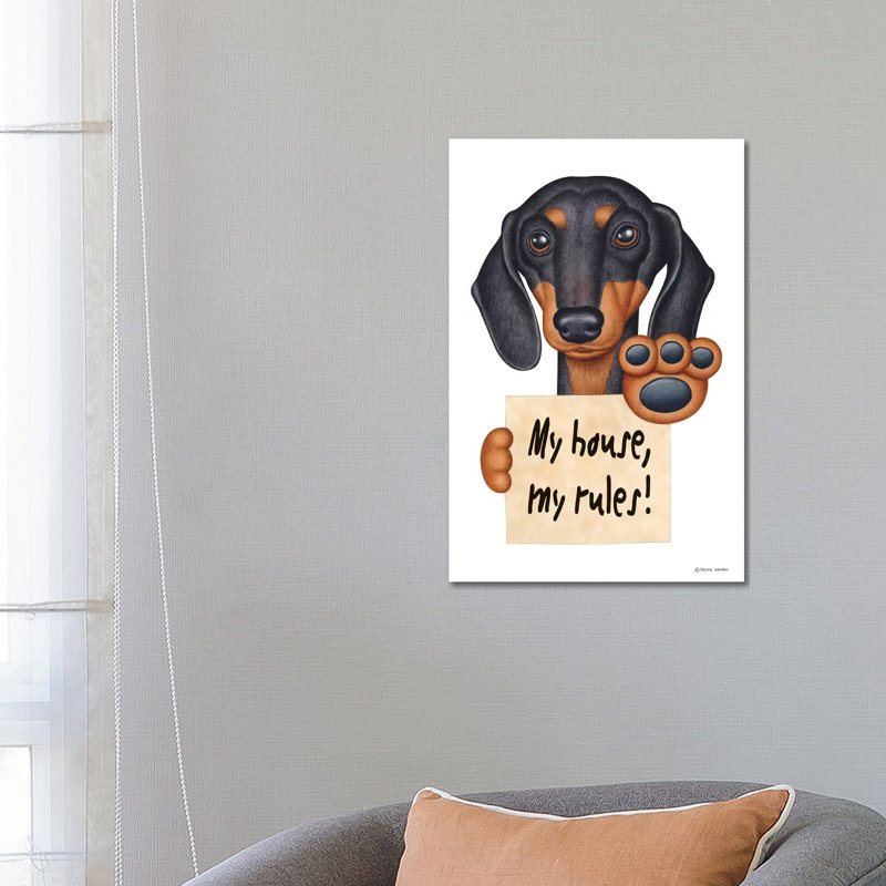 Dachshund My House by Danny Gordon - Wrapped Canvas Print, 66.04 cm H x 45.72 cm W