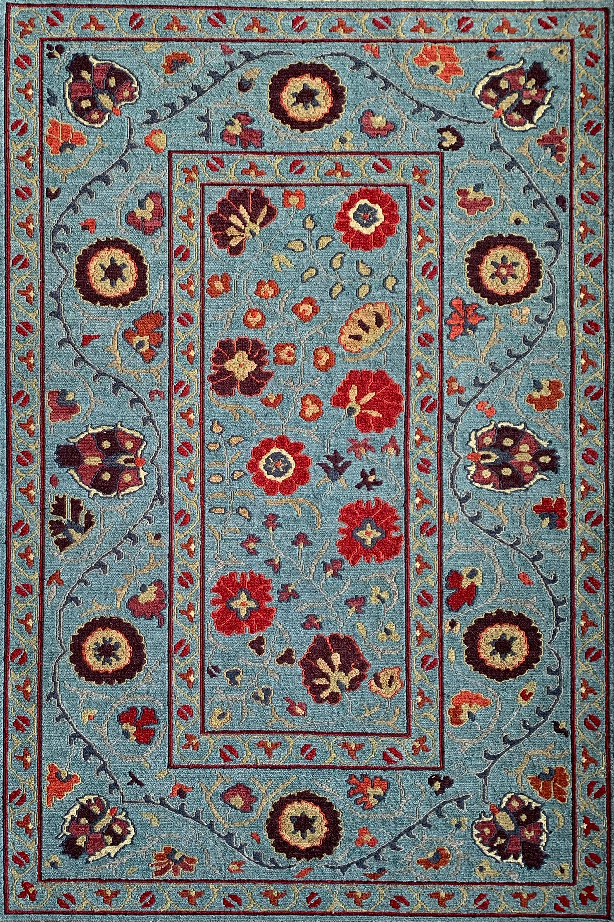 Robin Bellavance Rite Rug Tibet Rug Company SUZANI 14 ROBIN’S EGG | Perigold