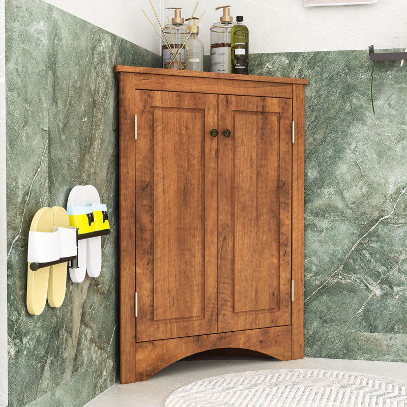 Bathroom Storage Cabinet with Shelves, Brown