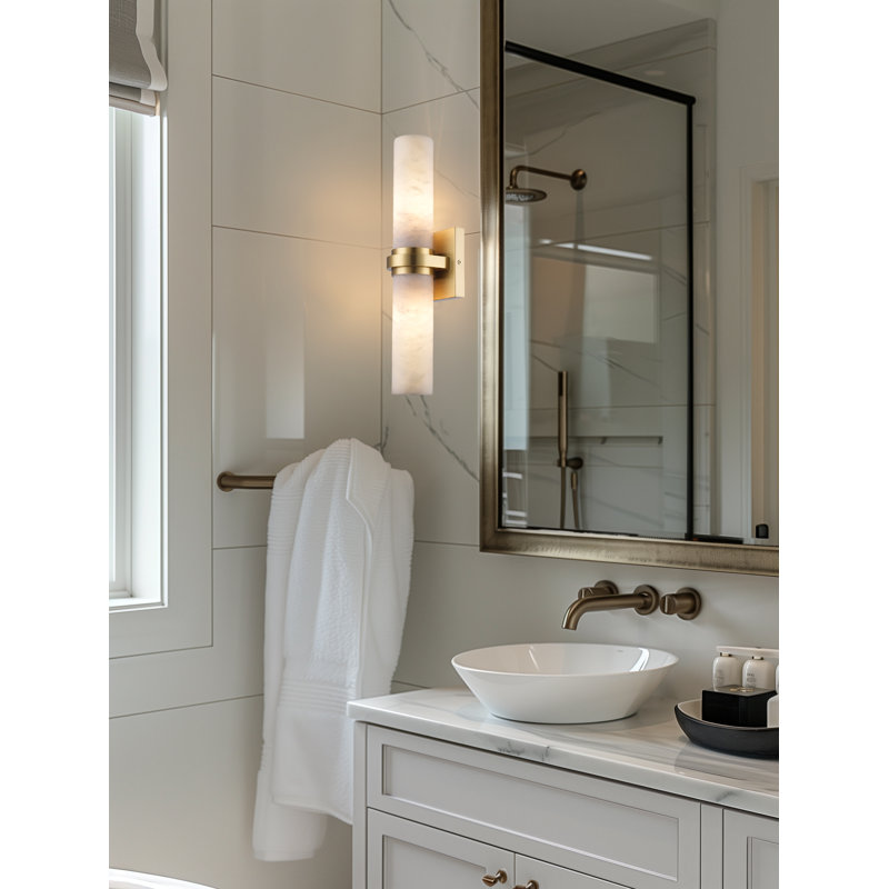 Katriona 2 - Light Spanish Alabaster Wall Sconce, Antique Gold