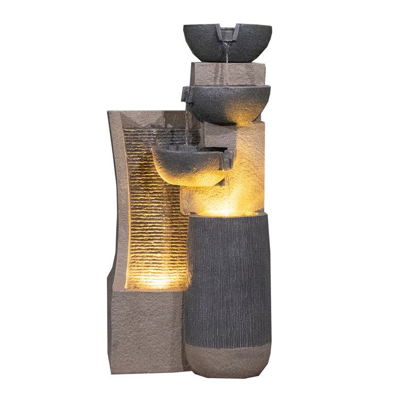 Outdoor Cascade Fountain with Lights