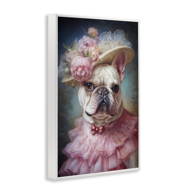 Giclée féminine française victorienne encadrée, design par Wumples, H 24 po x l 16 po
