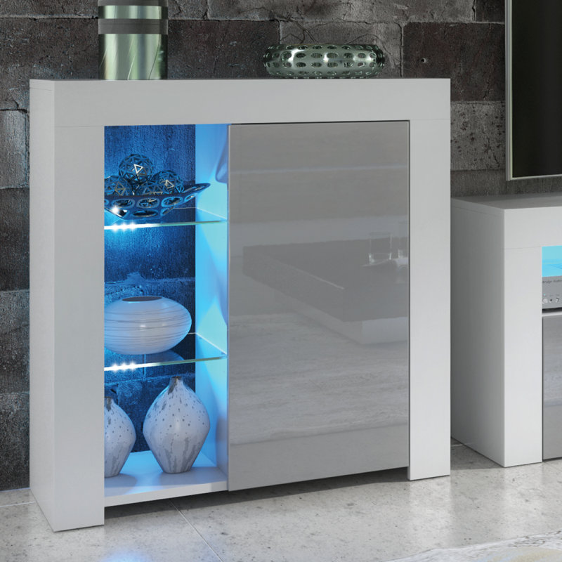 Alizzon 75cm Sideboard, White Grey