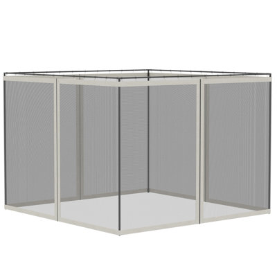 Filet de remplacement universel en mailles de remplacement 10 'x 10' pour abris de jardin et tentes à auvent avec fermetures à glissière (paroi latérale seulement)