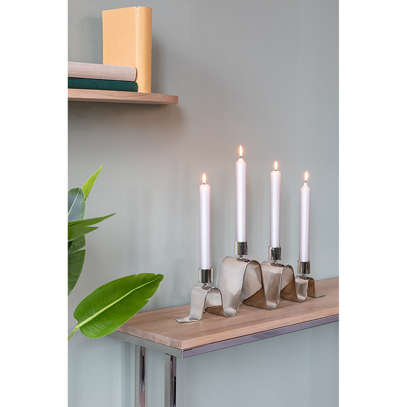 Lustre Hilara nickel argenté à 4 brûleurs
