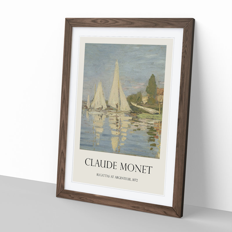 Regattas at Argenteuil by Claude Monet - Picture Frame Graphic Art, 48cm H x 36cm W x 2cm D