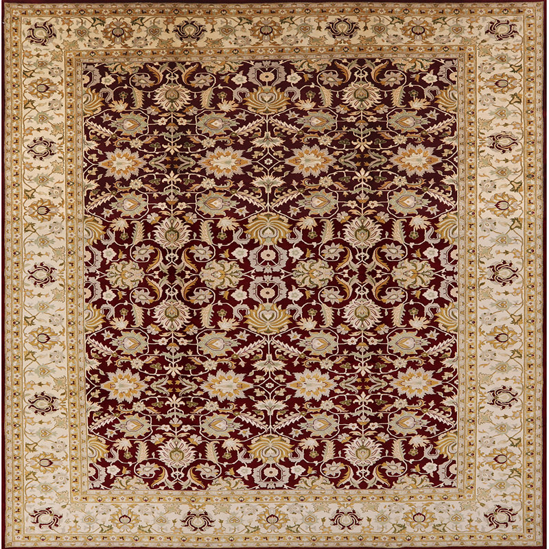 Tapis oriental beige / brun Spacek, Carré 5 pi