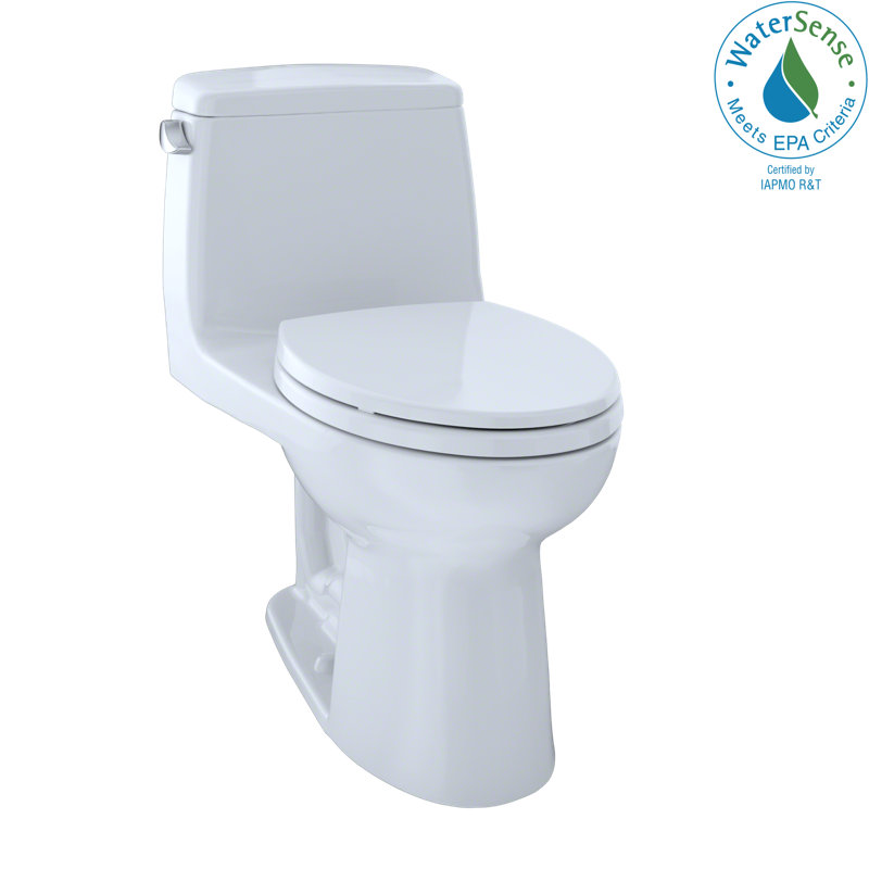 UltraMax® Eco 1.28 GPF (Water Efficient) Elongated One-Piece Toilet (Seat Included), Left-Hand, Cotton