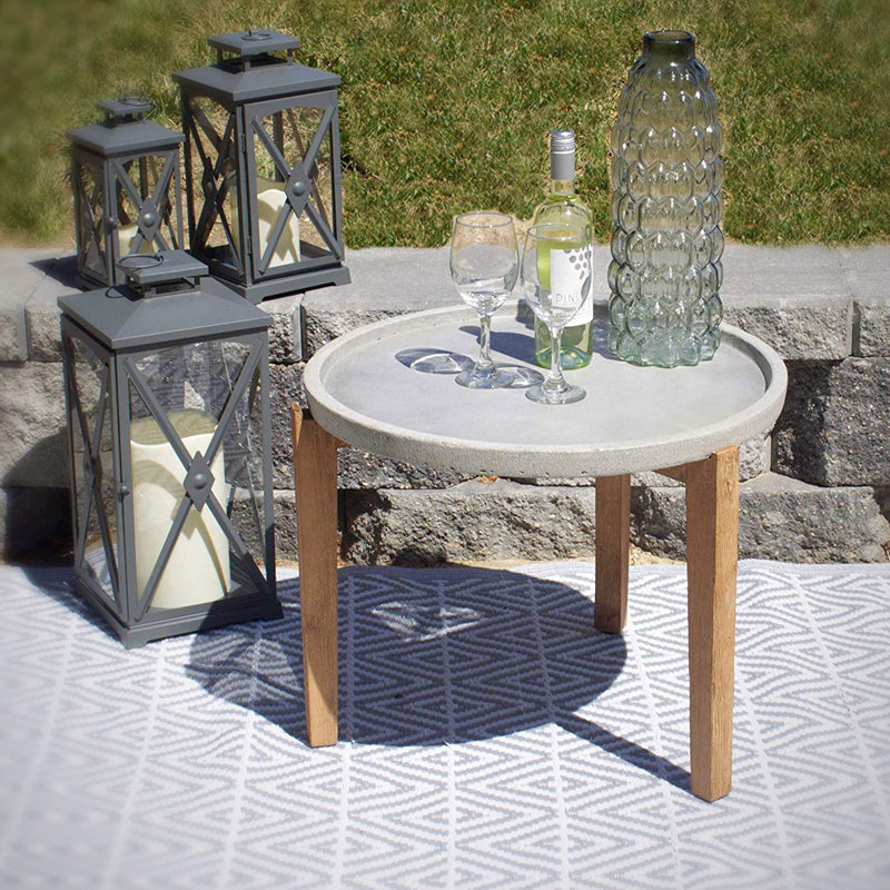 Table d'appoint, gris, Chêne, H 19 po x l 24 po x P 24 po