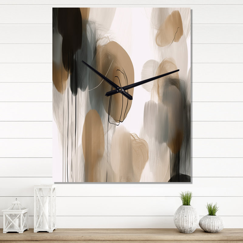 Jalexi - Horloge murale abstraite surdimensionnée, H 32 po x l 24 po x P 1 po