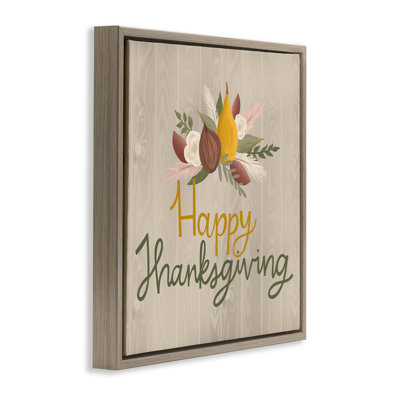 Cadre flottant Happy Thanksgiving Rustic Harvest, design par Mandy Ford Art + Illustration