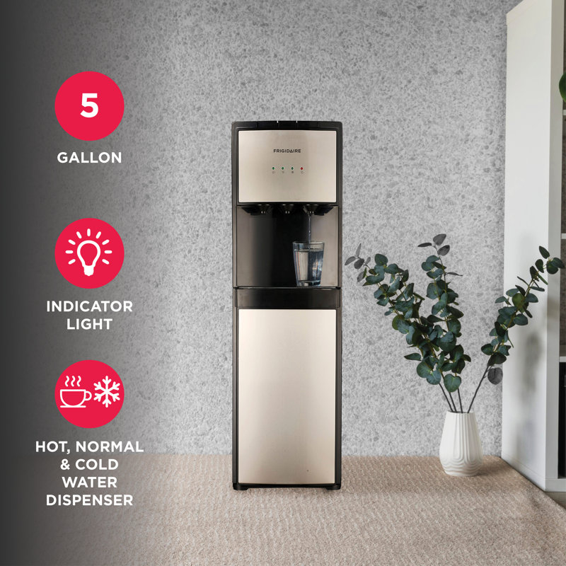 Frigidaire Bottom Loading Hot/Cold Water Cooler, Stainless Steel