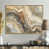 Toile avec cadre flottant or