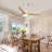 Kemp 56" 3-Solid Wood Blade Modern Propeller Ceiling Fan with Remote Control and LED Light Kit-202757434